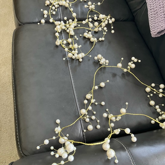 Beaded Ivory Pearl Garland Holiday Party Decor - Picture 2 of 10